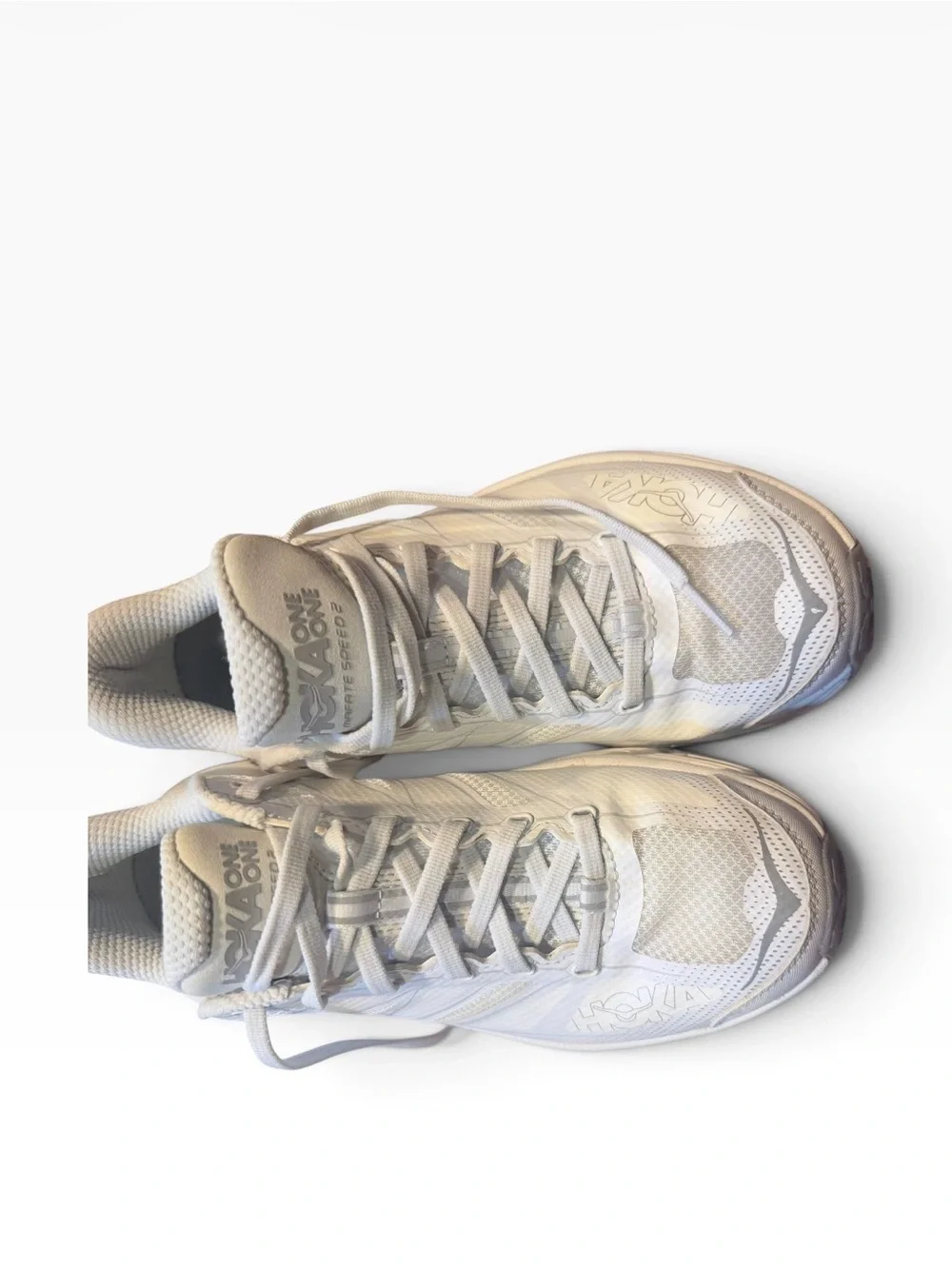 Hoka One One Women's All-White Athletic Running Shoes